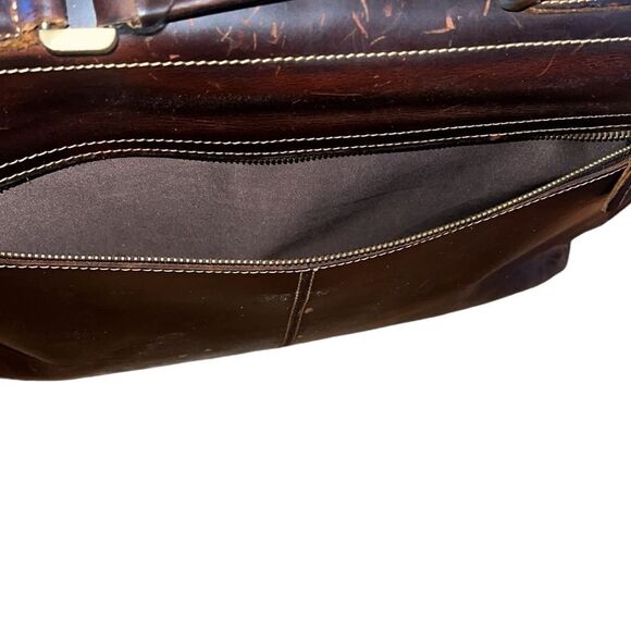 Kattee Brown Leather Briefcase - Picture 5 of 9